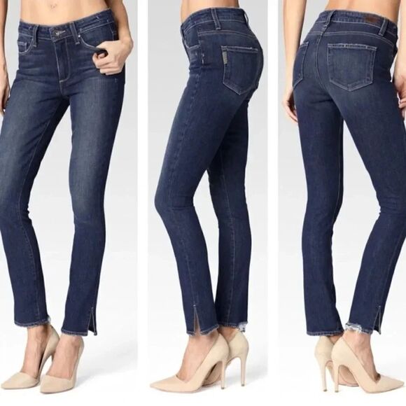 PAIGE Ivy Fade Hoxton Ankle Peg Split Hem Jeans Size 26 - Picture 1 of 11